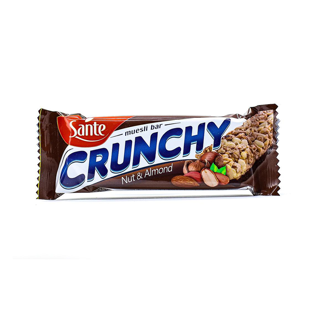 Sante Crunchy Bar Nut And Almond Chocolate Coated 40g