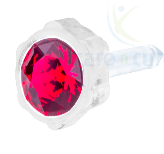 Blomdahl Earring Medical Plastic Ruby 4mm 1pc