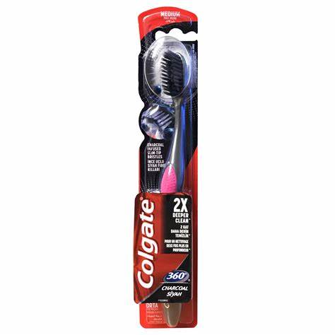 Colgate 360 Medium Toothbrush Charcoal