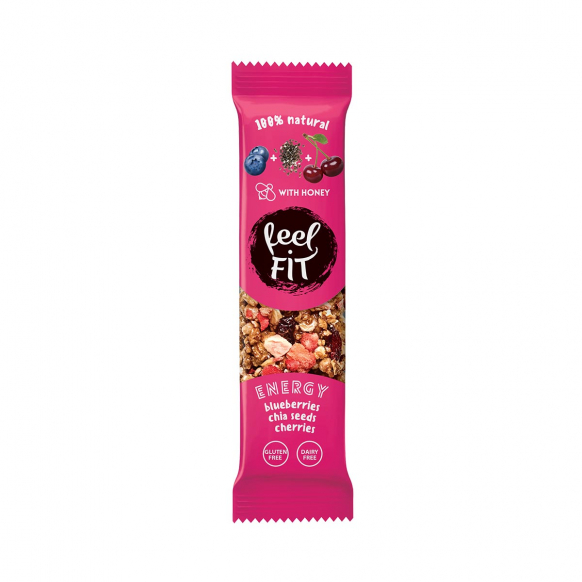 Feel Fit Raw Energy bar Blueberries Chia Seeds, Cherries 35 g