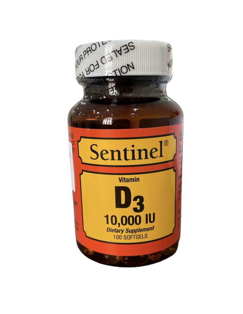 Sentinel Vitamin D3 10000 IU 100 Softgels