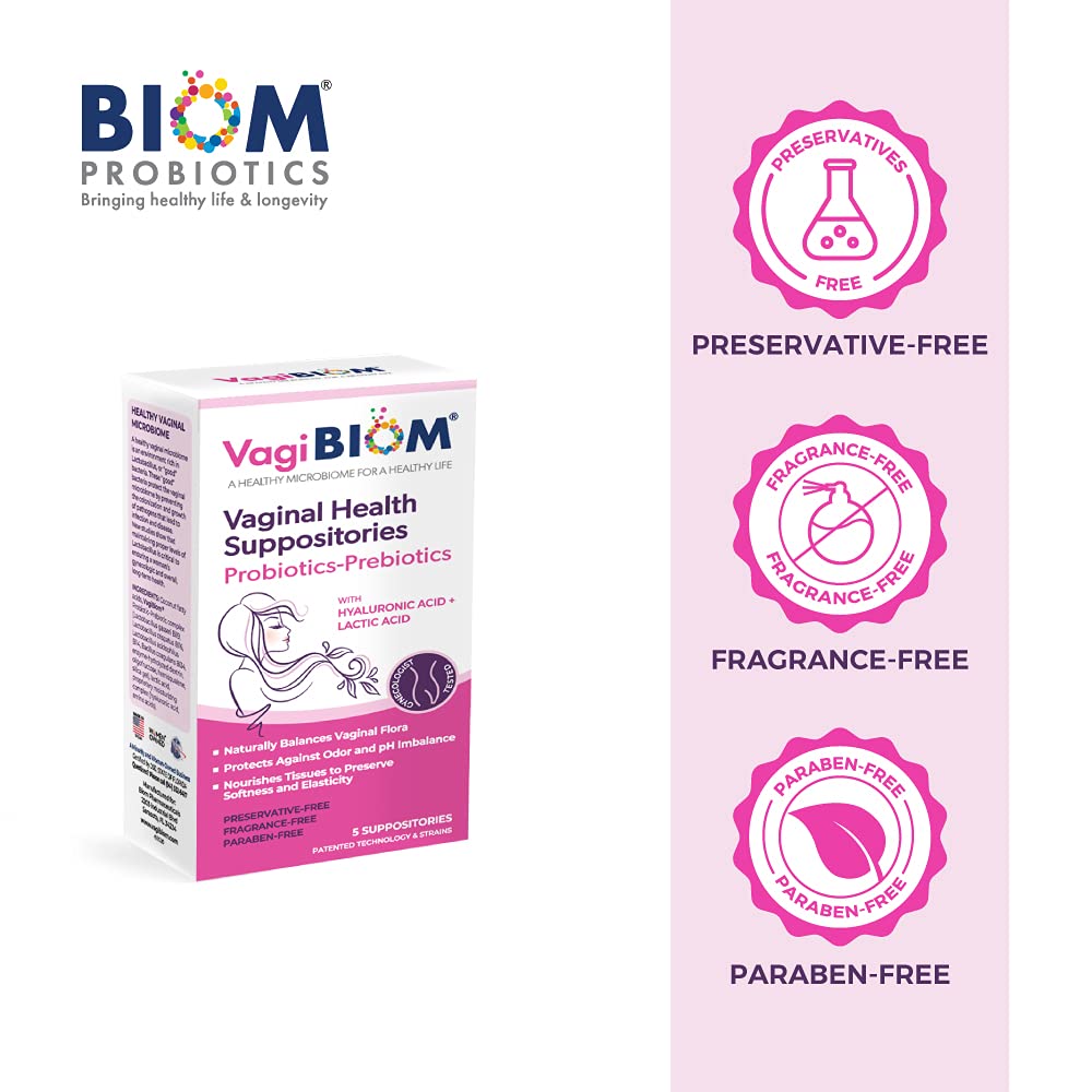 Vagibiom Lactic Acid +Probiotics Vaginal Health Supp 5's