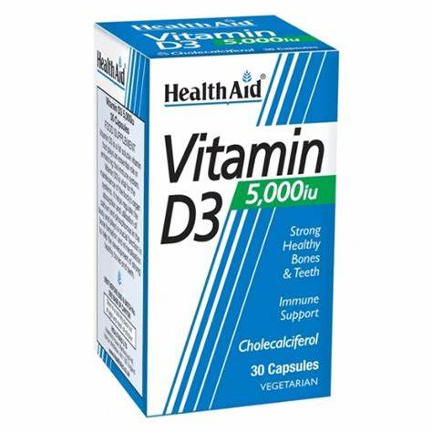 Health Aid Vitamin D3 5,000 Iu Cap 30'S