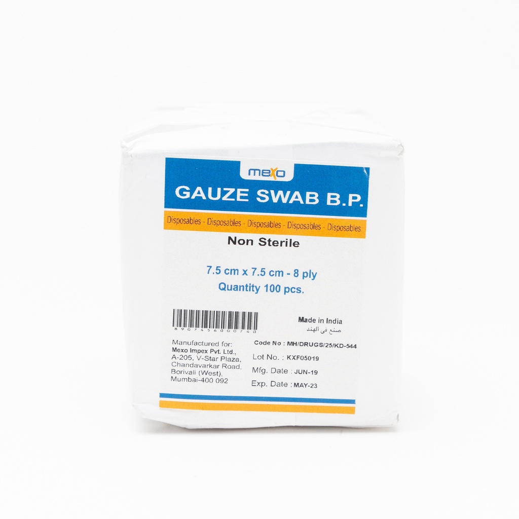 Mexo Gauze Swabs 8 Ply -100Pc