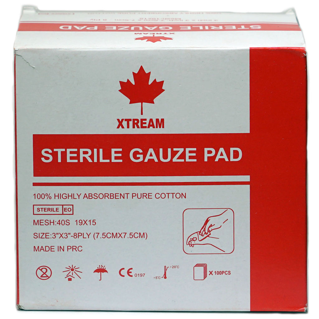 Xtream Sterilize Gauze Swab  8Ply 100'S-