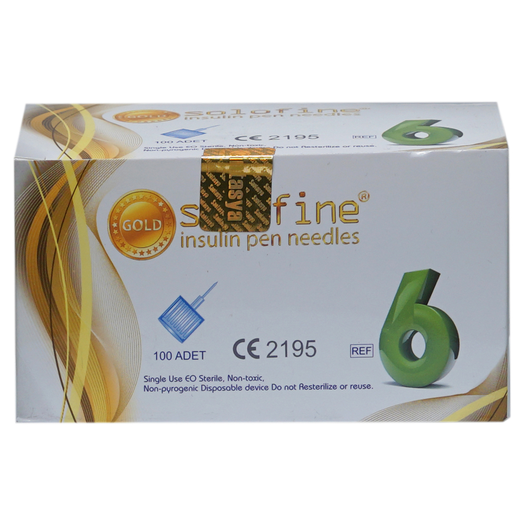 Solofine Insulin Pen Needle 6Mm 100'S-