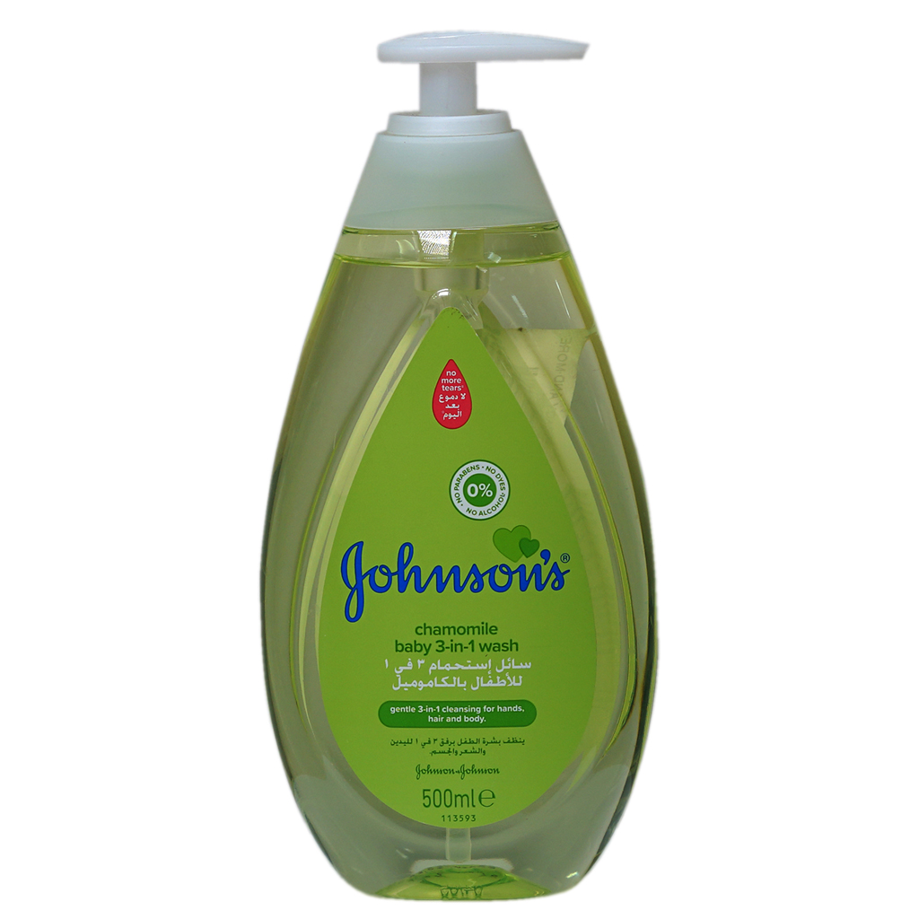 J&amp;J Johnson's Baby Cham 3 In 1 Wash 500Ml 