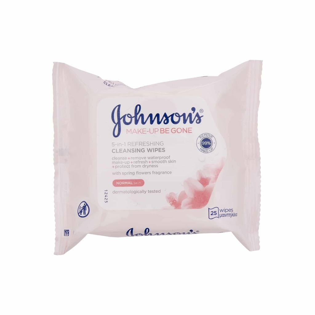 J&amp;J Johnson's REFRESH Normal Cleansing Wipes 25'S (Pink)