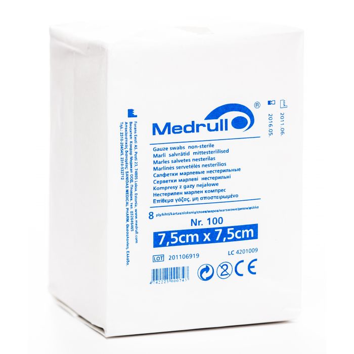 Medrull Gauze Swab Non-Ster 7.5X7.5Cm N100 @