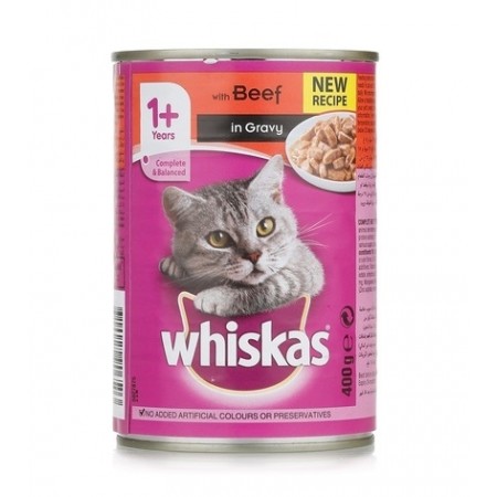 Whiskas Beef in Gravy Tin 400g