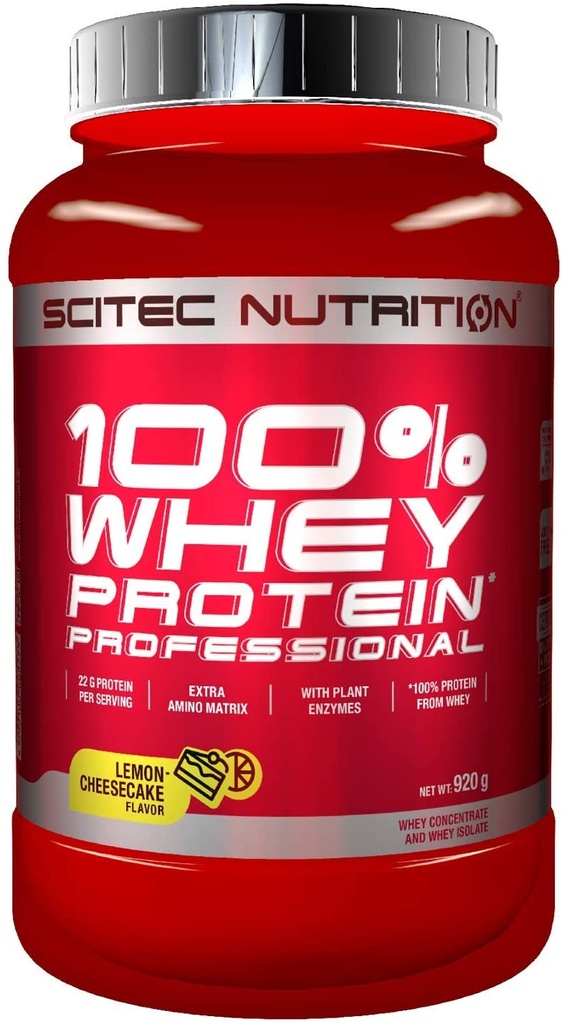 SCITEC NUTRITION 100% WHEY PROTEIN PROFESSIONAL LEMON CHEESECAKE POWDER 920GRMS