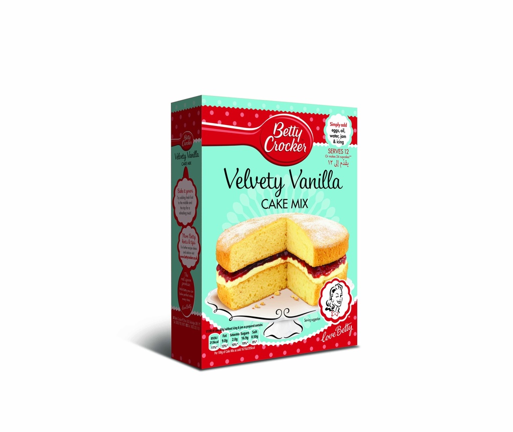 Betty Crocker VELVETY VANILLA CAKE MIX 425G