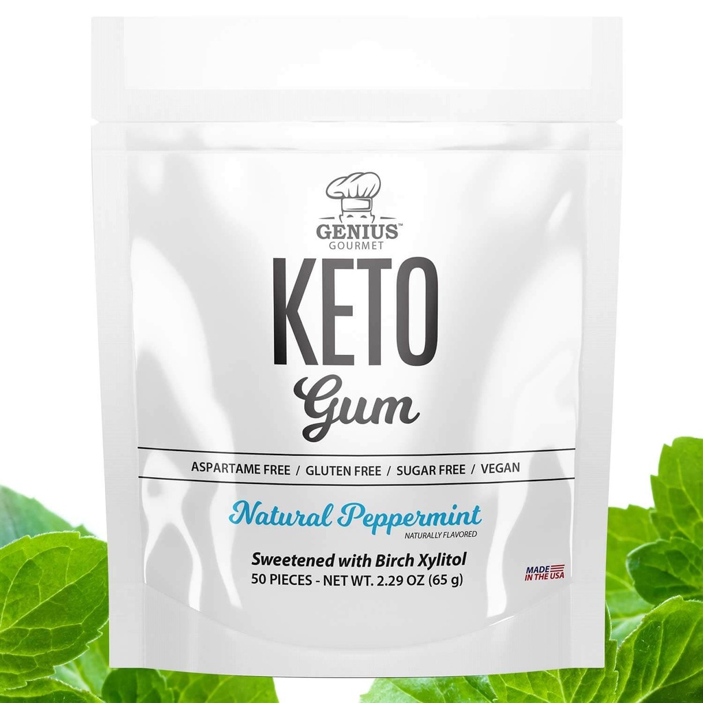 Genuis Gourmet Keto Gum Nat Spearmint 50s