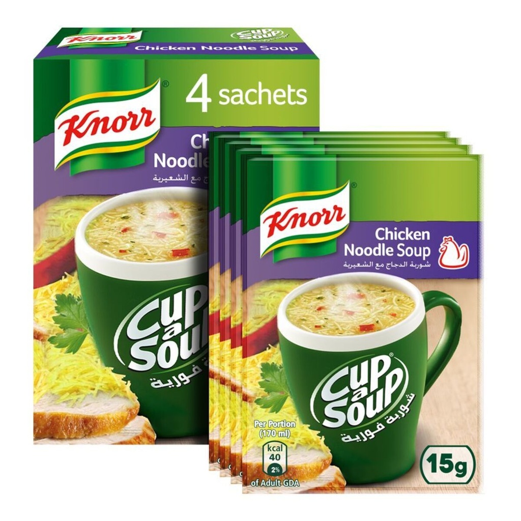 KNORR CAS CHICKEN NOODLES SOUP  4 X 15 G