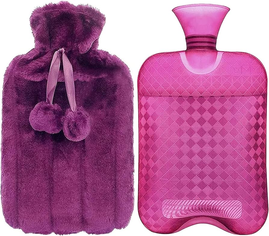 Hot Water Bottle With Cover  1L