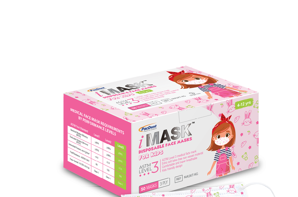 Aj Kids Face Mask 50'S (Pink Mask)