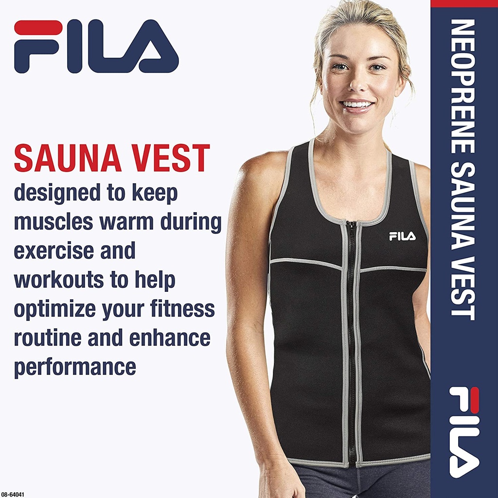 FILA Women's Sauna Vest - Neoprene Sweat Suit Body Shaper Waist Trainer for Weight Loss