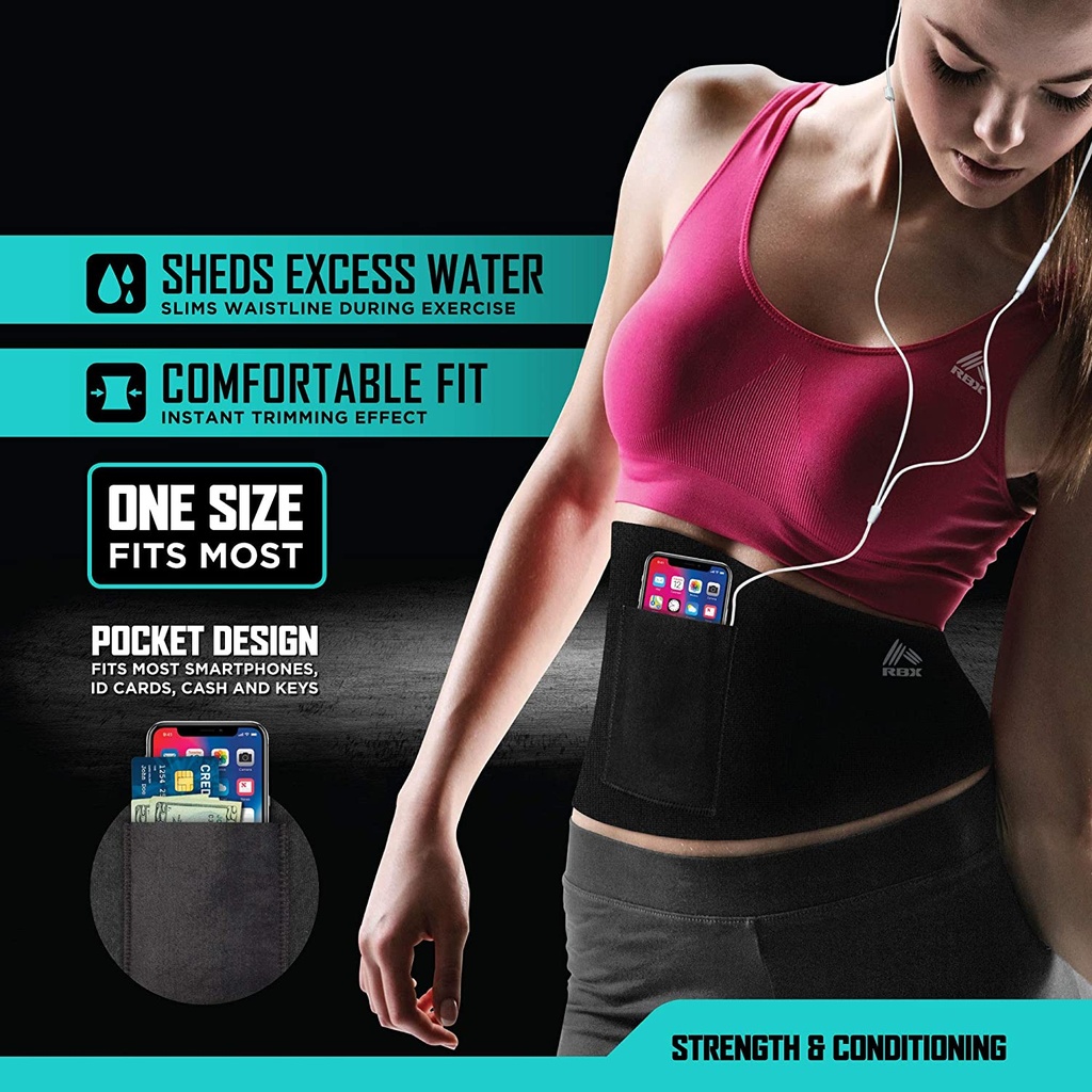 RBX Women's Waist Trimmer Belt With Pocket