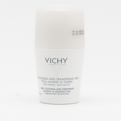 [10642] Vichy Dermo-Toller Regular Roll On Sensitive  White Cap