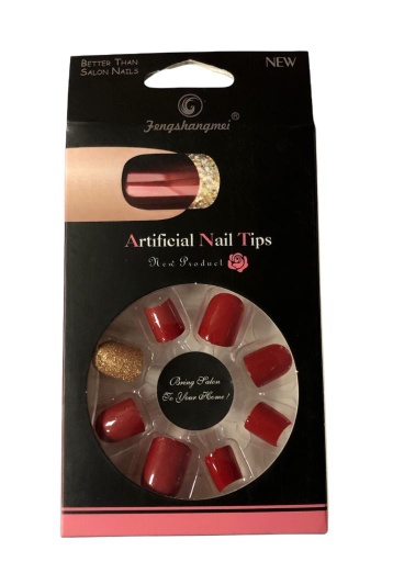 [121073] Maroon Infused Nail Tips