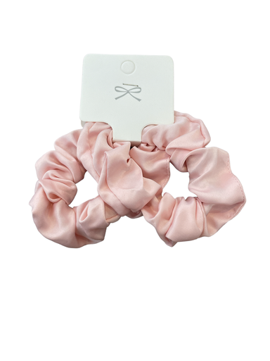 [124871] Hair Pink Scrunchies Set 2 Pc