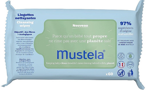 [125251] Mustela Cleansing Wipes 60 Wipe