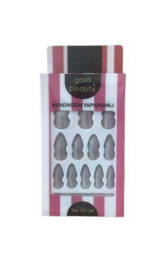 Gold Beauty Shiny Pointed Press-On Nails