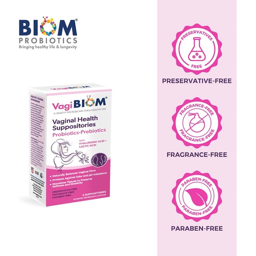 [128412] Vagibiom Lactic Acid +Probiotics Vaginal Health Supp 5's