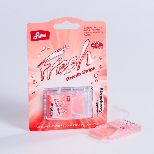 [2918] Fuwei Fresh Breath Strips Strawberry 24'S-