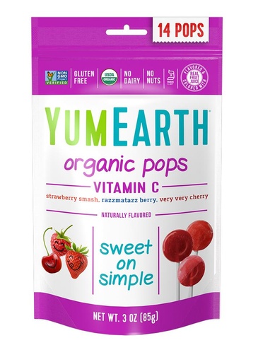 [62434] Yum Earth Bio Cherry Lollipop 85G